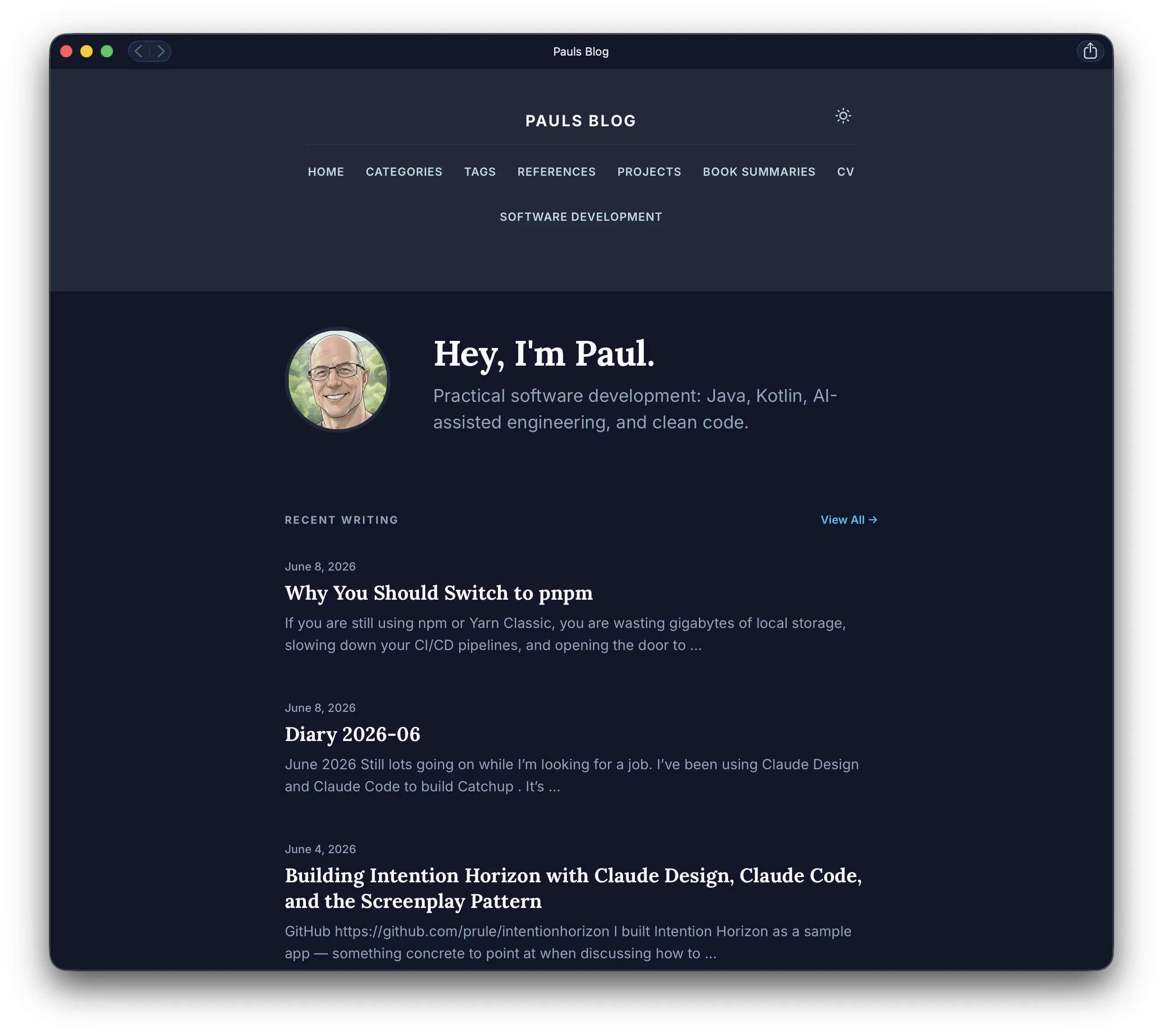 Paul's Blog screenshot