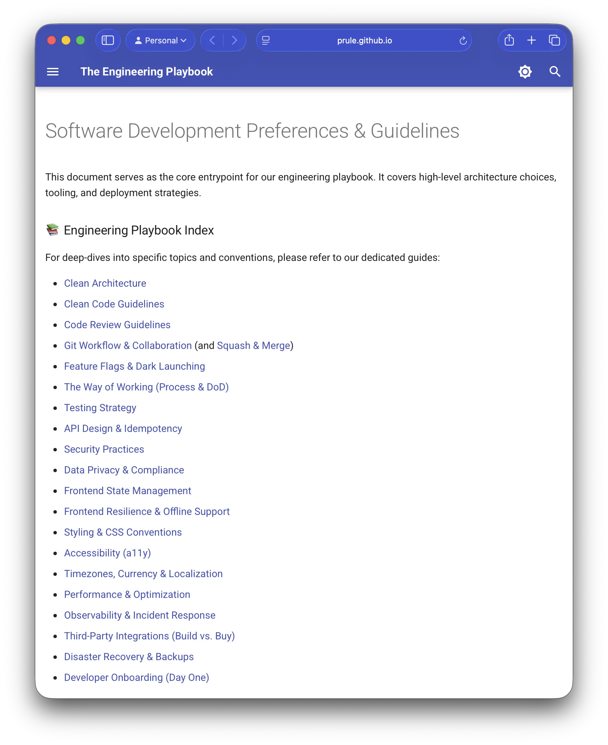 The Engineering Playbook screenshot